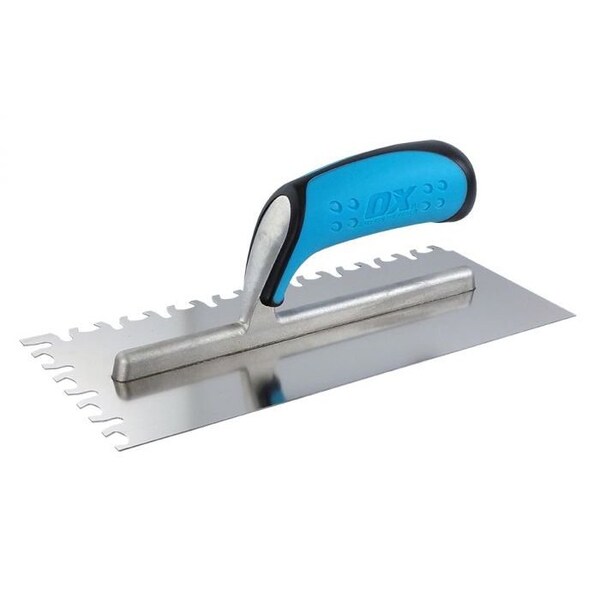 Pro SS Notch Trowel 11" x 4-3/4", California Notch - OX Grip